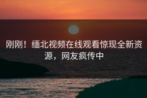 刚刚！缅北视频在线观看惊现全新资源，网友疯传中