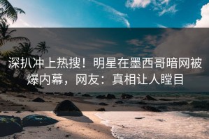 深扒冲上热搜！明星在墨西哥暗网被爆内幕，网友：真相让人瞠目