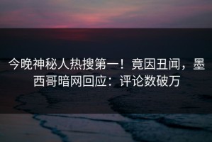 今晚神秘人热搜第一！竟因丑闻，墨西哥暗网回应：评论数破万