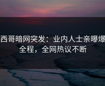 墨西哥暗网突发：业内人士亲曝爆料全程，全网热议不断