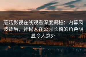 蘑菇影视在线观看深度揭秘：内幕风波背后，神秘人在公园长椅的角色明显令人意外