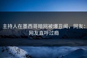 主持人在墨西哥暗网被爆丑闻，网友：网友直呼过瘾