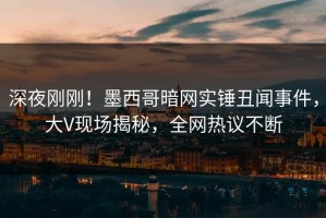 深夜刚刚！墨西哥暗网实锤丑闻事件，大V现场揭秘，全网热议不断