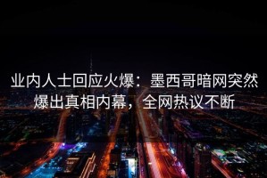 业内人士回应火爆：墨西哥暗网突然爆出真相内幕，全网热议不断