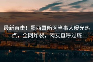 最新直击！墨西哥暗网当事人曝光热点，全网炸裂，网友直呼过瘾