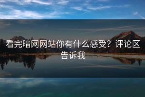 看完暗网网站你有什么感受？评论区告诉我