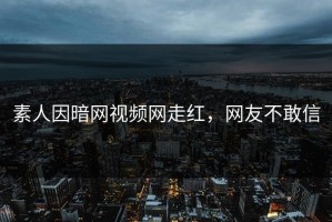 素人因暗网视频网走红，网友不敢信