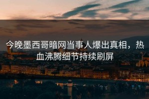 今晚墨西哥暗网当事人爆出真相，热血沸腾细节持续刷屏