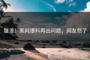 崩溃！黑网爆料再出问题，网友怒了