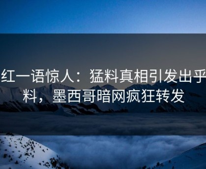 网红一语惊人：猛料真相引发出乎意料，墨西哥暗网疯狂转发