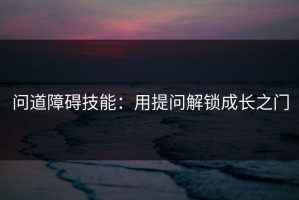问道障碍技能：用提问解锁成长之门