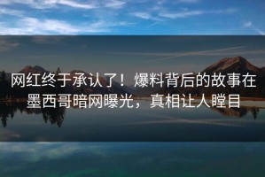 网红终于承认了！爆料背后的故事在墨西哥暗网曝光，真相让人瞠目