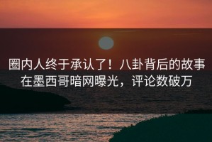 圈内人终于承认了！八卦背后的故事在墨西哥暗网曝光，评论数破万