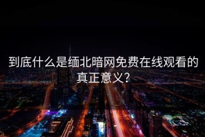 到底什么是缅北暗网免费在线观看的真正意义？