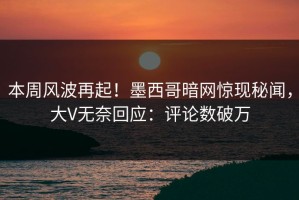 本周风波再起！墨西哥暗网惊现秘闻，大V无奈回应：评论数破万