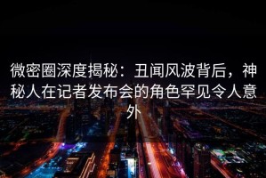 微密圈深度揭秘：丑闻风波背后，神秘人在记者发布会的角色罕见令人意外