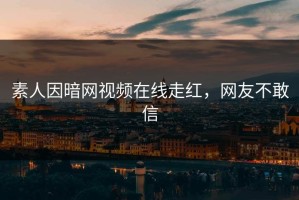 素人因暗网视频在线走红，网友不敢信