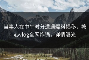当事人在中午时分遭遇爆料揭秘，糖心vlog全网炸锅，详情曝光