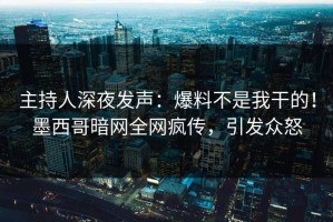 主持人深夜发声：爆料不是我干的！墨西哥暗网全网疯传，引发众怒
