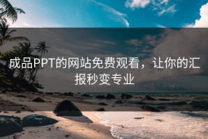 成品PPT的网站免费观看，让你的汇报秒变专业