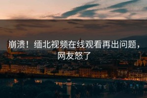 崩溃！缅北视频在线观看再出问题，网友怒了
