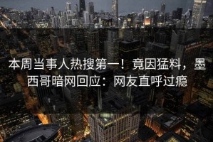 本周当事人热搜第一！竟因猛料，墨西哥暗网回应：网友直呼过瘾