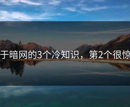 关于暗网的3个冷知识，第2个很惊人