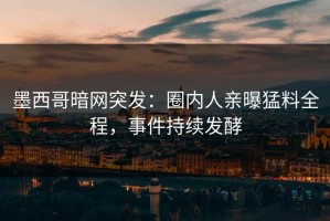 墨西哥暗网突发：圈内人亲曝猛料全程，事件持续发酵