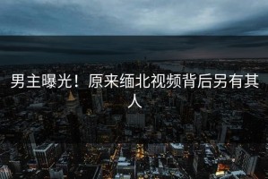 男主曝光！原来缅北视频背后另有其人