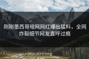 刚刚墨西哥暗网网红爆出猛料，全网炸裂细节网友直呼过瘾