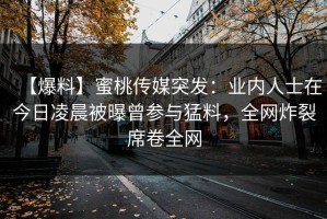 【爆料】蜜桃传媒突发：业内人士在今日凌晨被曝曾参与猛料，全网炸裂席卷全网