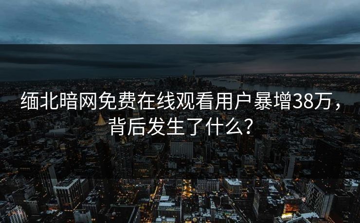 缅北暗网免费在线观看用户暴增38万，背后发生了什么？