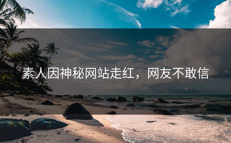 素人因神秘网站走红，网友不敢信