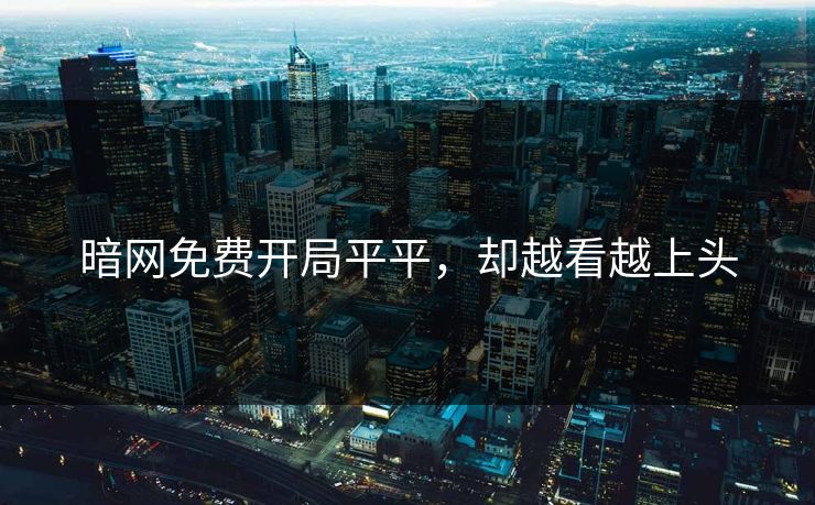 暗网免费开局平平，却越看越上头