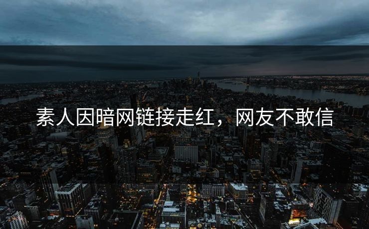 素人因暗网链接走红，网友不敢信