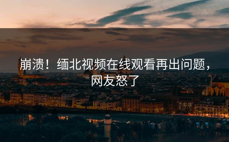 崩溃！缅北视频在线观看再出问题，网友怒了