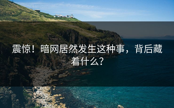 震惊！暗网居然发生这种事，背后藏着什么？