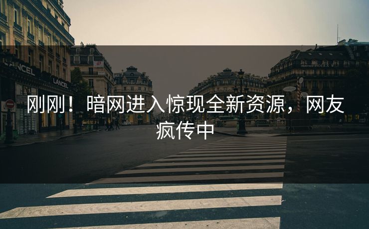 刚刚！暗网进入惊现全新资源，网友疯传中
