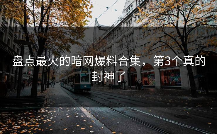 盘点最火的暗网爆料合集，第3个真的封神了
