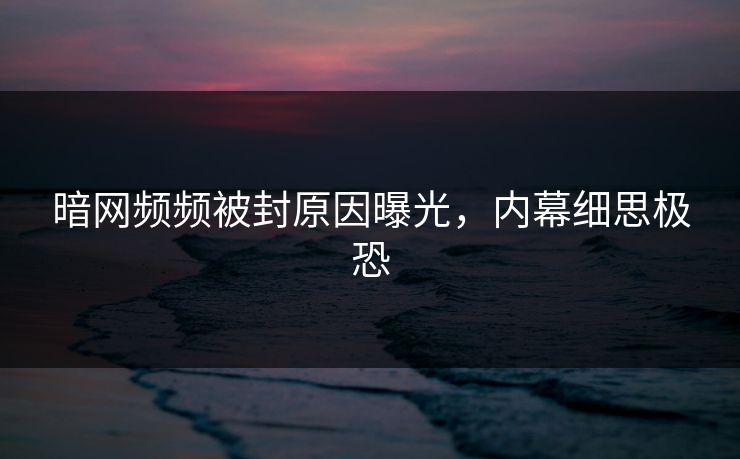 暗网频频被封原因曝光，内幕细思极恐