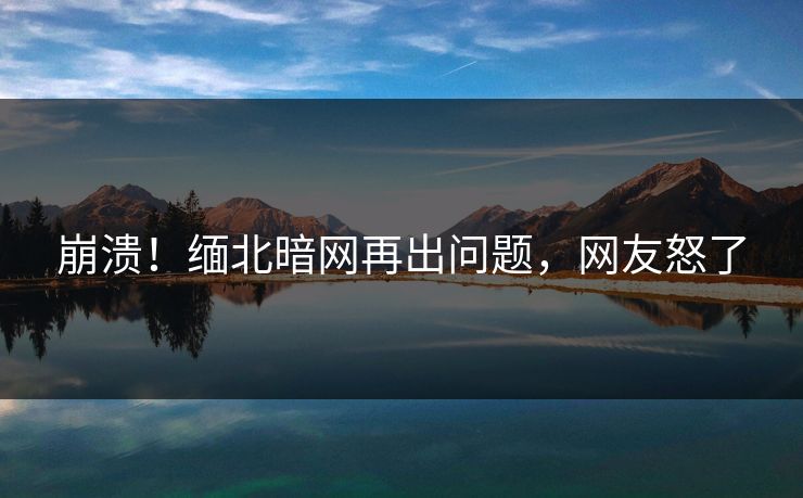 崩溃！缅北暗网再出问题，网友怒了