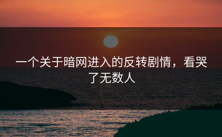一个关于暗网进入的反转剧情，看哭了无数人
