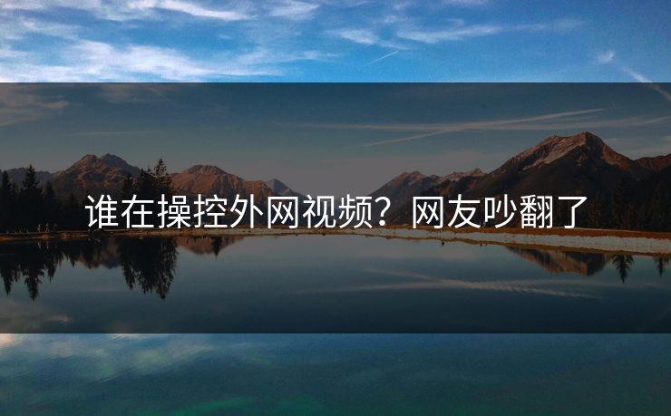 谁在操控外网视频？网友吵翻了