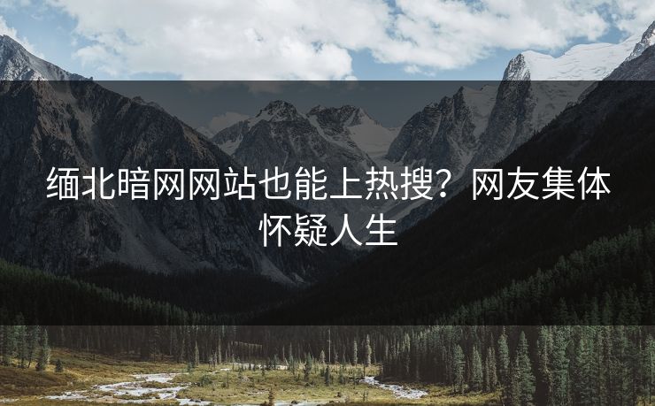 缅北暗网网站也能上热搜？网友集体怀疑人生