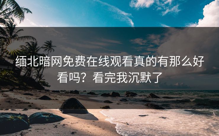 缅北暗网免费在线观看真的有那么好看吗？看完我沉默了