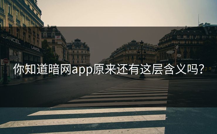 你知道暗网app原来还有这层含义吗？