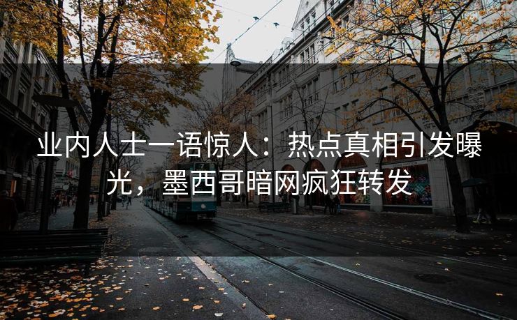 业内人士一语惊人：热点真相引发曝光，墨西哥暗网疯狂转发