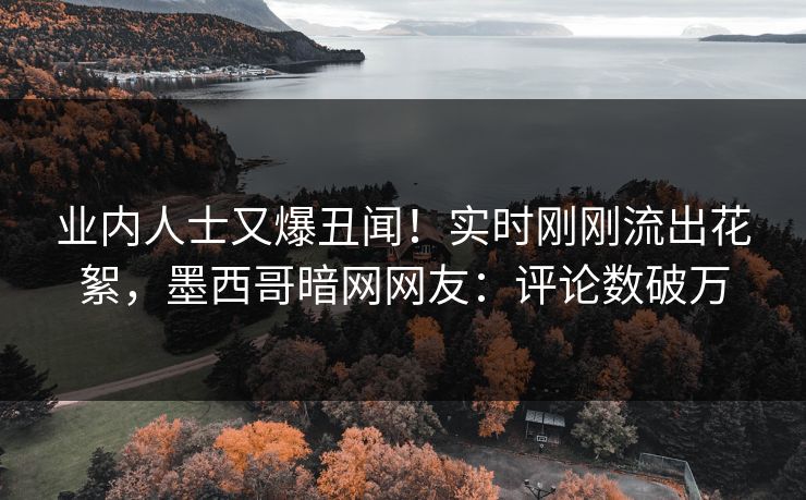 业内人士又爆丑闻！实时刚刚流出花絮，墨西哥暗网网友：评论数破万