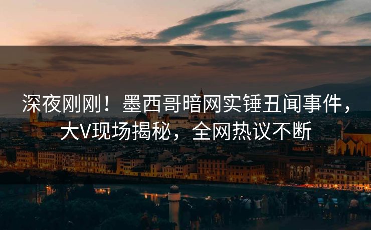 深夜刚刚！墨西哥暗网实锤丑闻事件，大V现场揭秘，全网热议不断