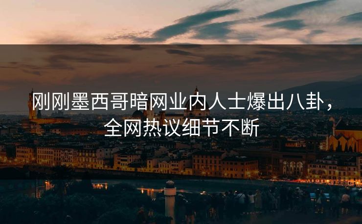 刚刚墨西哥暗网业内人士爆出八卦，全网热议细节不断